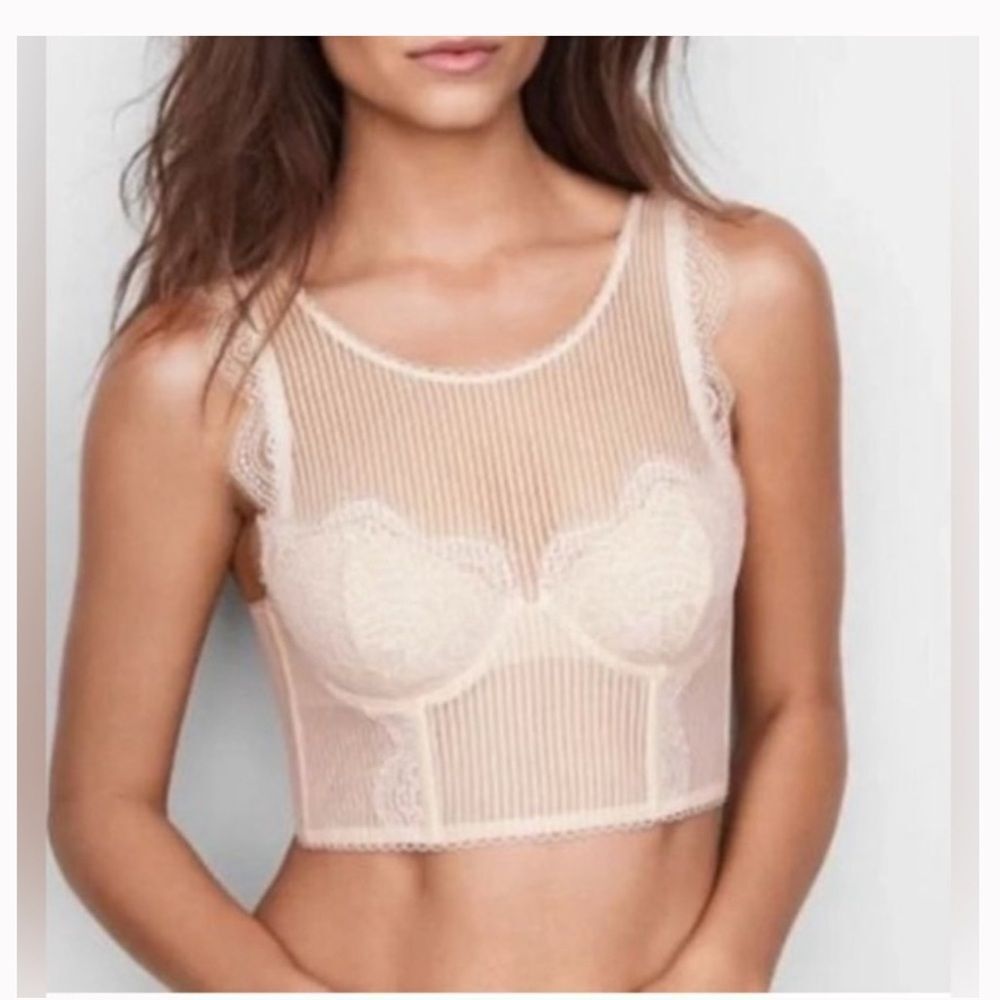 NWT Victoria's Secret Dream Angel Lined Demi Bra Lace Embellished High Neck 36DD